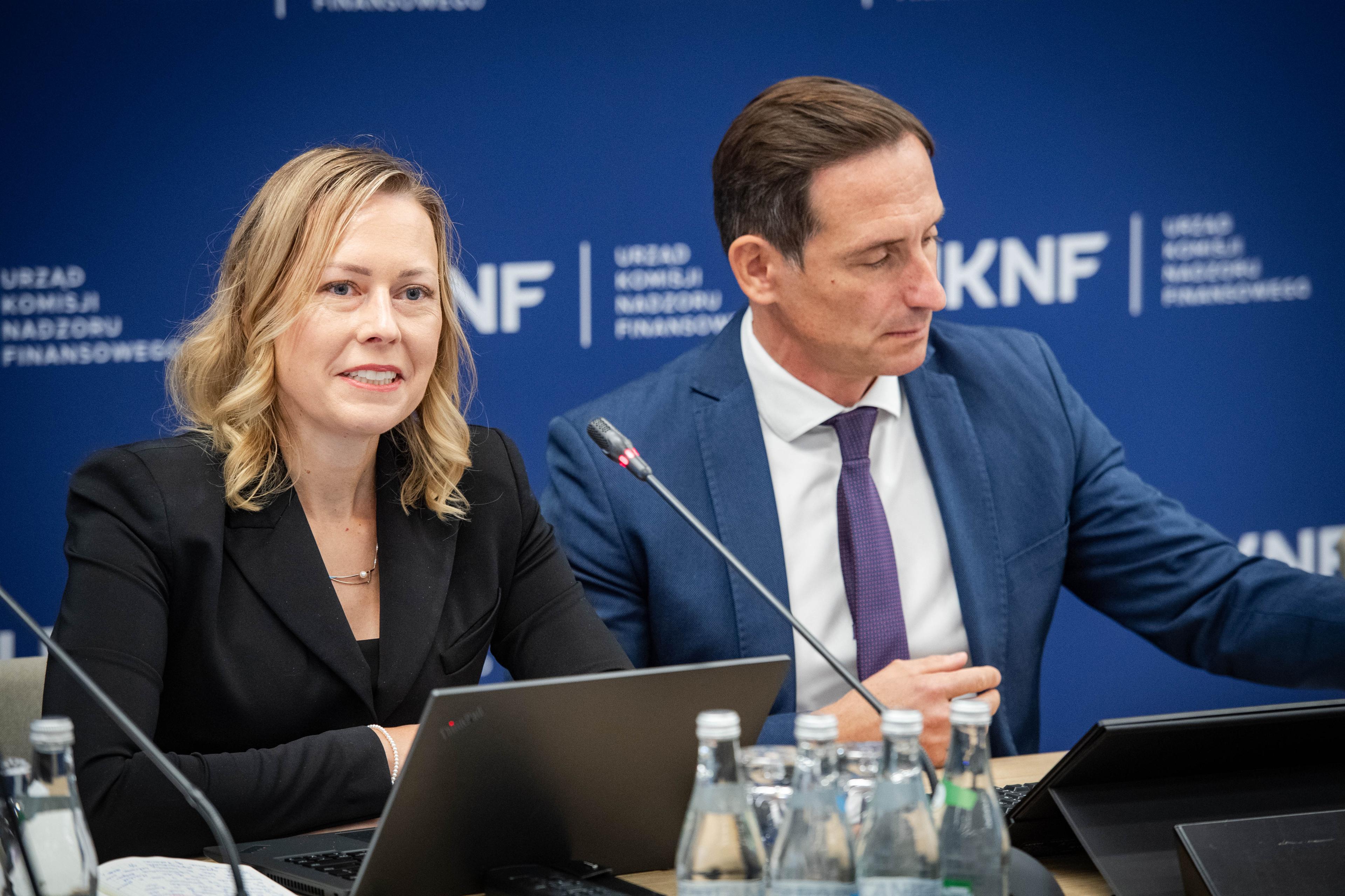Daria Ringwelska oraz Dariusz Adamski podczas posiedzenia Kolegium Nadzorczego dla KDPW_CCP